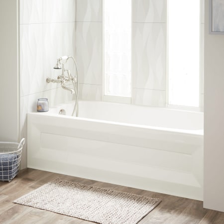 Signature Hardware Bradenton 60" x 30" Three Wall Alcove Acrylic Soaking Tub with Pre-Drilled Overflow Hole - Less Drain Assembly Biscuit