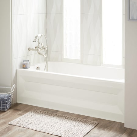 Signature Hardware Bradenton 60" x 32" Three Wall Alcove Acrylic Soaking Tub with Pre-Drilled Overflow Hole - Less Drain Assembly Biscuit