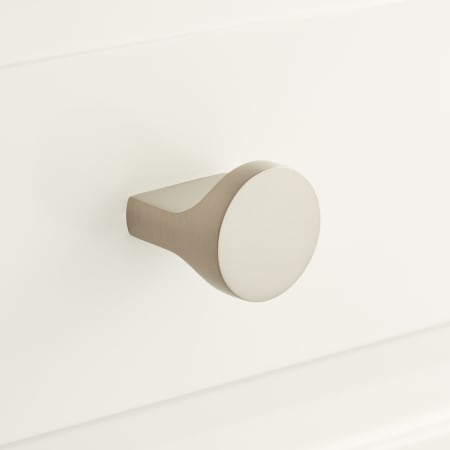 Signature Hardware Pleso 1-1/4 Inch Wide Mushroom Cabinet Knob Brushed Nickel