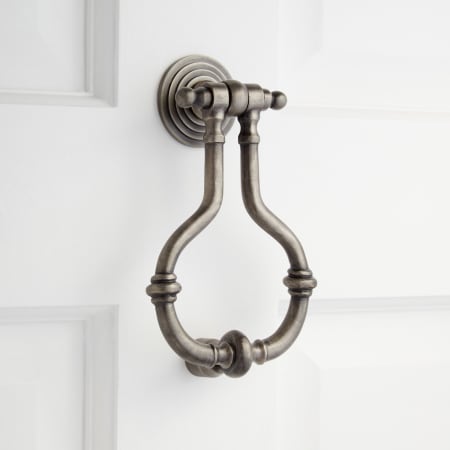 Signature Hardware Sayers Brass Door Knocker Antique Pewter
