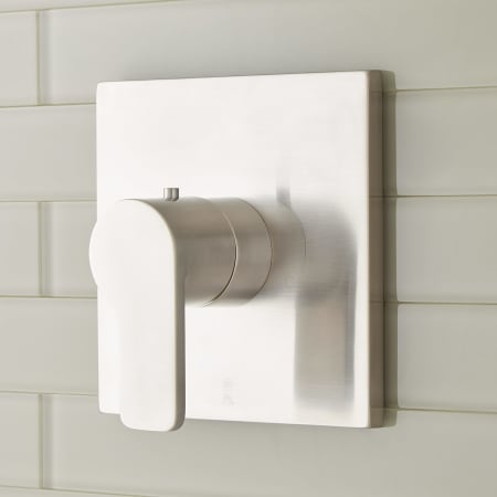 Signature Hardware Hibiscus Thermostatic Valve Trim - 3/4" Rough-In Valve Included Brushed Nickel