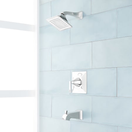 Signature Hardware Vilamonte Pressure Balanced Tub and Shower Package Trim Only - Less Rough-In Valve Chrome