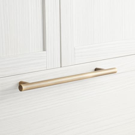 Signature Hardware 18" Avignon Solid Brass Appliance Pull Antique Brass