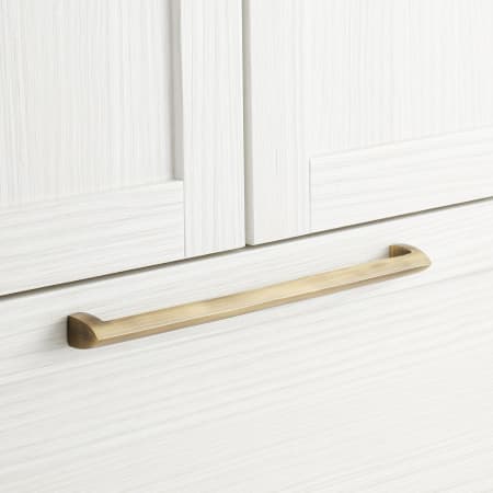 Signature Hardware 11-3/4" Rindahl Solid Brass Appliance Pull Antique Brass
