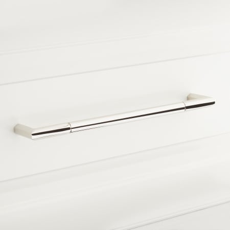 Signature Hardware 6" Lunata Solid Brass Cabinet Pull Polished Nickel