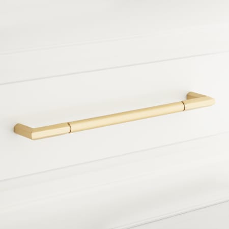 Signature Hardware 6" Lunata Solid Brass Cabinet Pull Satin Brass