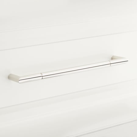 Signature Hardware 8" Lunata Solid Brass Cabinet Pull Polished Nickel