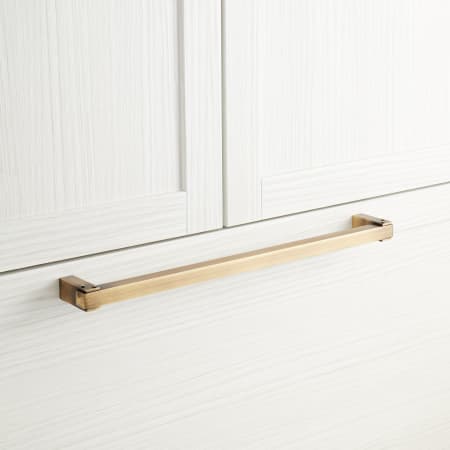 Signature Hardware 18" Hovland Solid Brass Appliance Pull Antique Brass