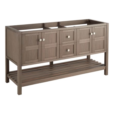 Signature Hardware Olsen 60" Freestanding Double Basin Vanity Cabinet - Cabinet Only - Less Vanity Top Brown