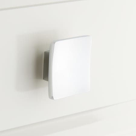 Signature Hardware 1-1/4 Amun Solid Brass Square Cabinet Knob Chrome