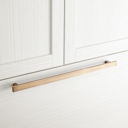 Signature Hardware 18" Covello Solid Brass Appliance Pull Antique Brass