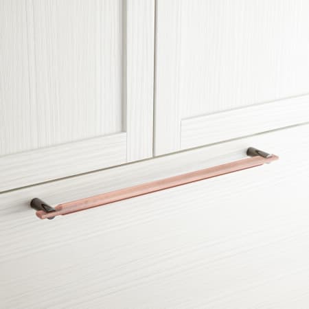 Signature Hardware 24" Masella Solid Brass Appliance Pull Black Nickel / Antique Copper