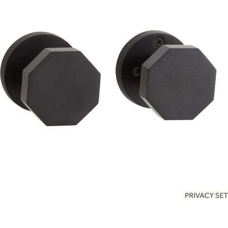 Signature Hardware Ambrus Solid Brass Privacy Door Knob Set with 2-3/8" Backset Matte Black