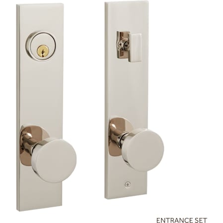Signature Hardware Moceri Solid Brass Keyed Entry Door Knob Set with 2-3/8" Backset Brushed Nickel