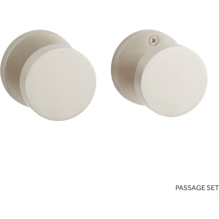 Signature Hardware Moceri Solid Brass Passage Door Knob Set with 2-3/4" Backset Brushed Nickel