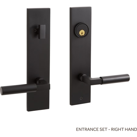 Signature Hardware Tolland Solid Brass Keyed Entry Door Knob Set with 2-3/4" Backset Matte Black