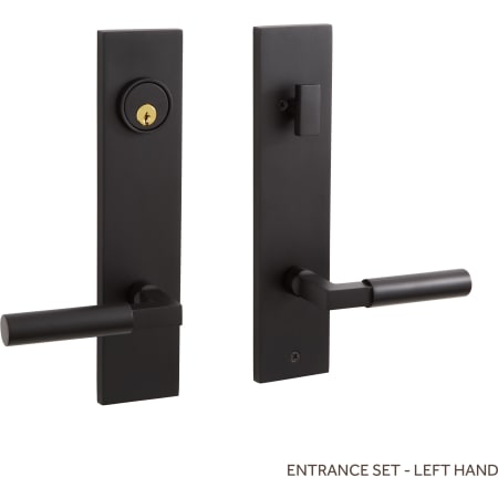 Signature Hardware Tolland Solid Brass Keyed Entry Door Knob Set with 2-3/8" Backset Matte Black