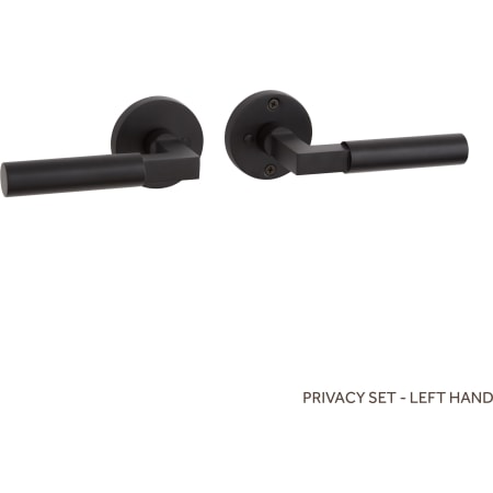 Signature Hardware Tolland Solid Brass Privacy Door Knob Set with 2-3/8" Backset Matte Black