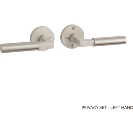 Signature Hardware Tolland Solid Brass Privacy Door Knob Set with 2-3/8" Backset Brushed Nickel