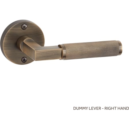 Signature Hardware Satcher Right Hand Solid Brass Single Dummy Door Lever Antique Brass