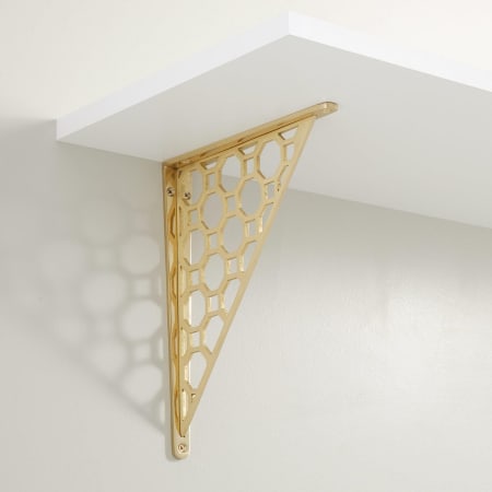 Signature Hardware Honeycomb 8-3/4" Brass Shelf Bracket Polished Brass / Satin Brass