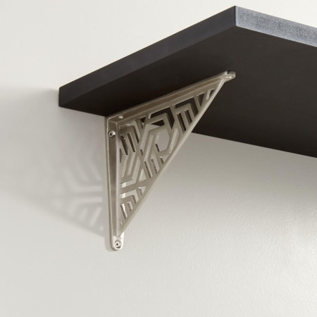Signature Hardware Hendrox 7-3/8" Brass Shelf Bracket Brushed Nickel
