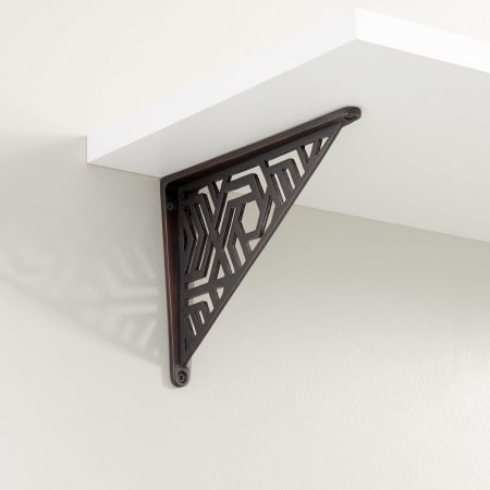Signature Hardware Hendrox 7-3/8" Brass Shelf Bracket Oil Rubbed Bronze
