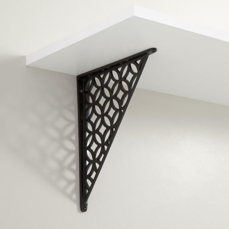 Signature Hardware Pasteur 10-1/2" Brass Shelf Bracket Black