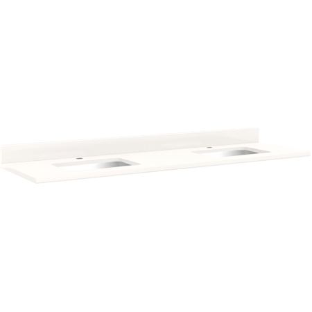 Signature Hardware 73" Quartz Vanity Top with Two Rectangular Undermount Single Basin Sinks and Matching Backsplash - 42" Sink Centers and Single Hole Drillings - Cabinet Sold Separately Arctic White