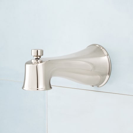 Signature Hardware Pendleton 5-3/4" Integrated Diverter Tub Spout Polished Nickel