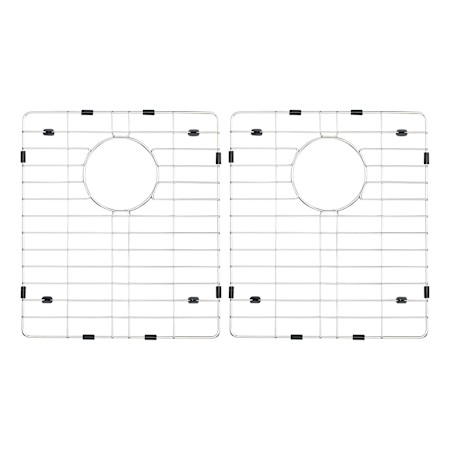 Signature Hardware 14-1/2" L x 12-5/8" W Metal Basin Grid Set for 33" Totten Double Bowl Sink Chrome