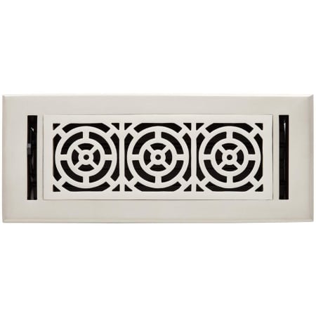 Signature Hardware Burrel Two-Tone Brass Floor Register - 4" x 12" Brushed Nickel / Polished Nickel