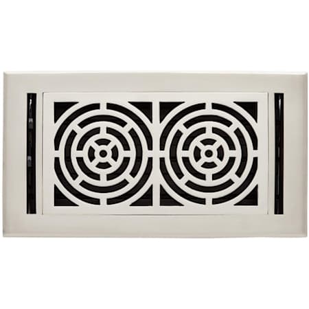 Signature Hardware Burrel Two-Tone Brass Floor Register - 6" x 14" Brushed Nickel / Polished Nickel