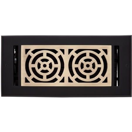 Signature Hardware Burrel Brass Wall Register - 4" x 10" Matte Black / Antique Brass