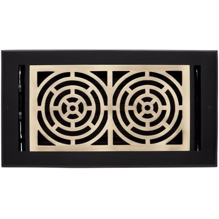Signature Hardware Burrel Brass Wall Register - 6" x 12" Matte Black / Antique Brass