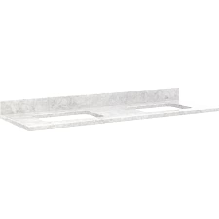 Signature Hardware 61" Marble Vanity Top with Backsplash Carrara Marble