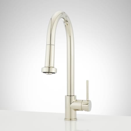 Signature Hardware Ridgeway 1.75 GPM Single Handle Pull-Down Kitchen Faucet Polished Nickel