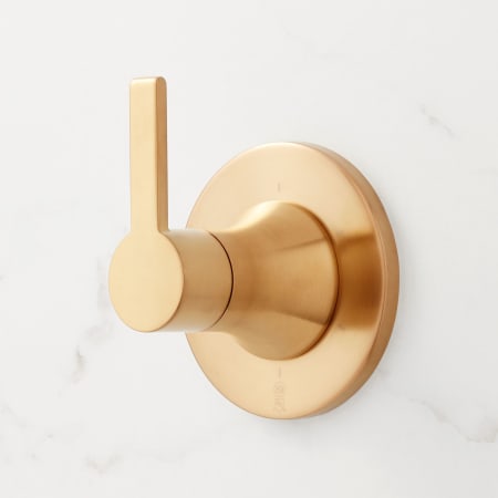 Signature Hardware Lentz 6 Function Lever Handle Diverter Trim - Less Valve Brushed Gold