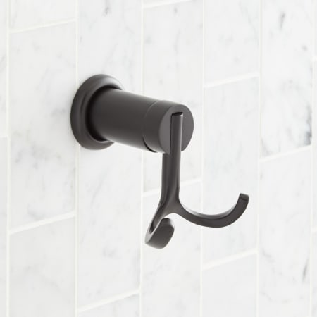 Signature Hardware Mendi Single Robe Hook Black