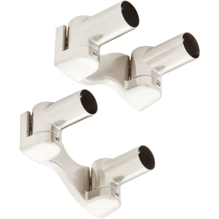 Signature Hardware Brass Double Shower Rod Swivel Flanges Brushed Nickel