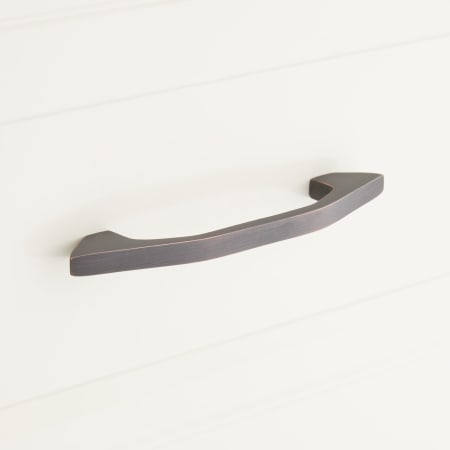 Signature Hardware Tudelo 3-3/4 Inch Center to Center Handle Cabinet Pull Brushed Bronze