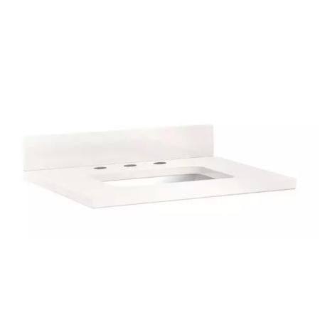 Signature Hardware 25" Vanity Top with Backsplash - Rectangular Sink Arctic White