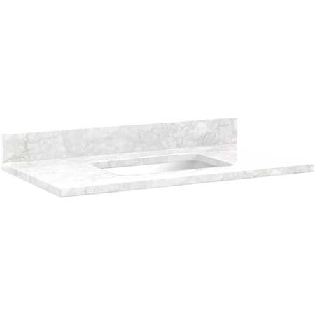 Signature Hardware 37" Marble Single Vanity Top with Backsplash Carrara Marble