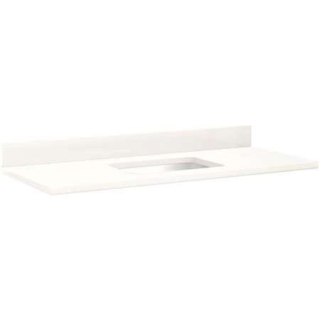 Signature Hardware 49" Quartz Single Vanity Top with 0" Faucet Centers and Backsplash Arctic White Quartz