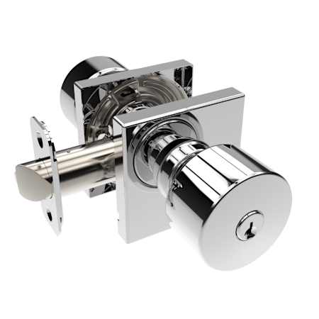 Signature Hardware Adriot Keyed Entry Door Knob Combo Pack with Adjustable Backset Chrome