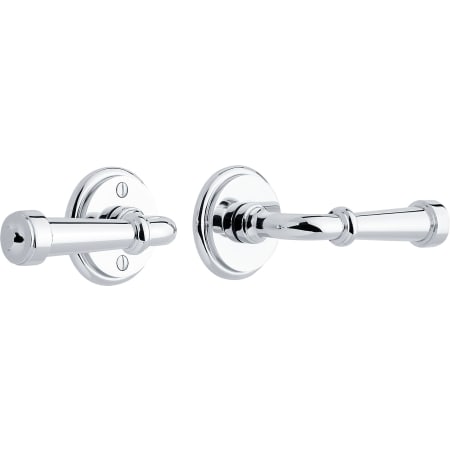 Signature Hardware Esmond Left Handed Solid Brass Passage Door Lever Set with 2-3/8" Backset Polished Chrome