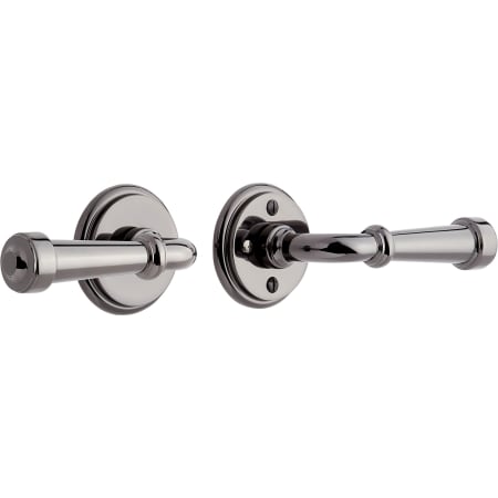 Signature Hardware Esmond Right Handed Solid Brass Privacy Door Lever Set with 2-3/8" Backset Black Nickel