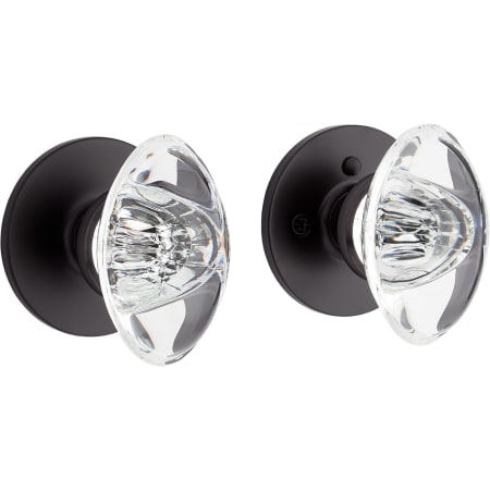 Signature Hardware Ula Solid Brass Privacy Door Knob Set with 2-3/4" Backset Matte Black