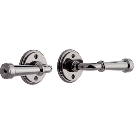 Signature Hardware Esmond Left Handed Solid Brass Dummy Door Lever Set Black Nickel