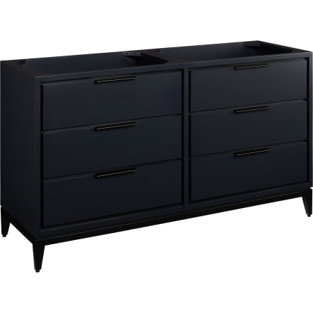 Signature Hardware Hytes 60" Freestanding Mahogany Double Basin Vanity Cabinet - Cabinet Only - Less Vanity Top Midnight Navy Blue